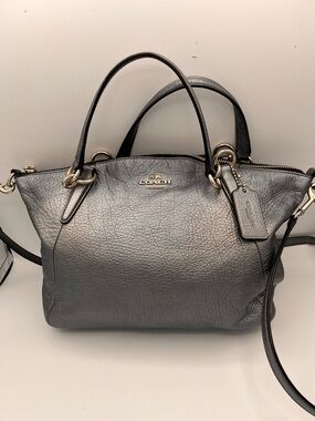 COACH Kelsey Small Leather Silver Handbag Purse